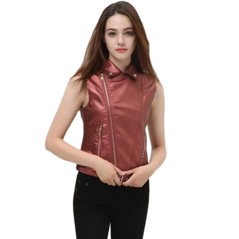 TMODA248 новинка 2021 года модная Женская Весенняя Осенняя красная жилетка из