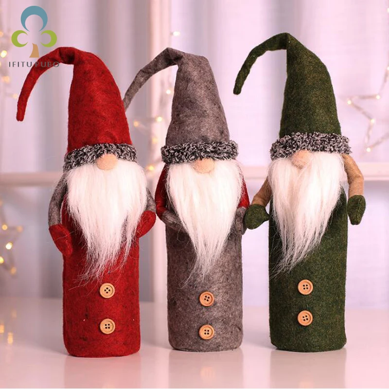 Рождественская Крышка для винной бутылки Lucky Gnome женское украшение стола