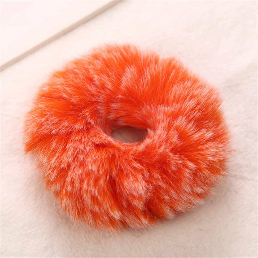 1PC Горячая распродажа искусственного меха пушистые резинки для волос на зиму для девочек, эластичная резинка для волос, однотонные мягкие плюшевые аксессуары для женщин.