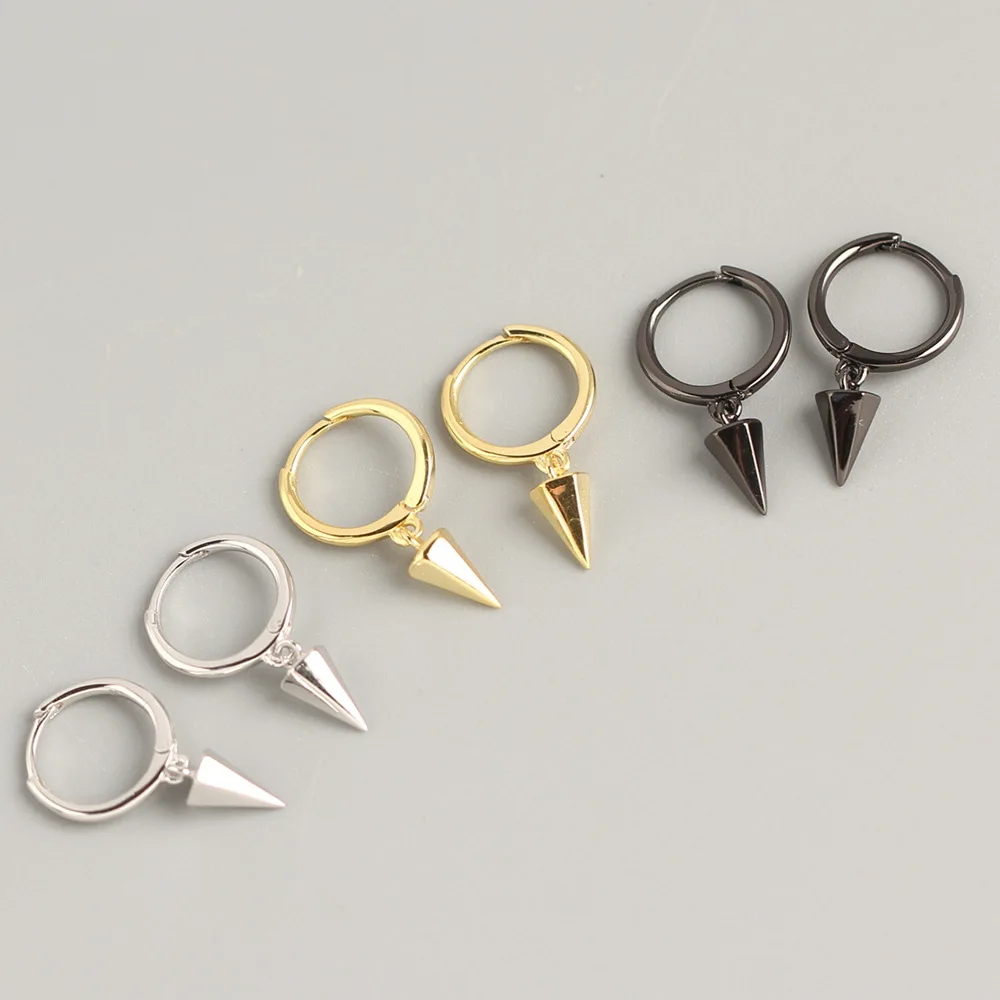

Fashion Triangular Cone Geometric Women Water Drop Pendant Earrings Simplicity Earrings 925 Sterling Silver Female Jewelry Gift