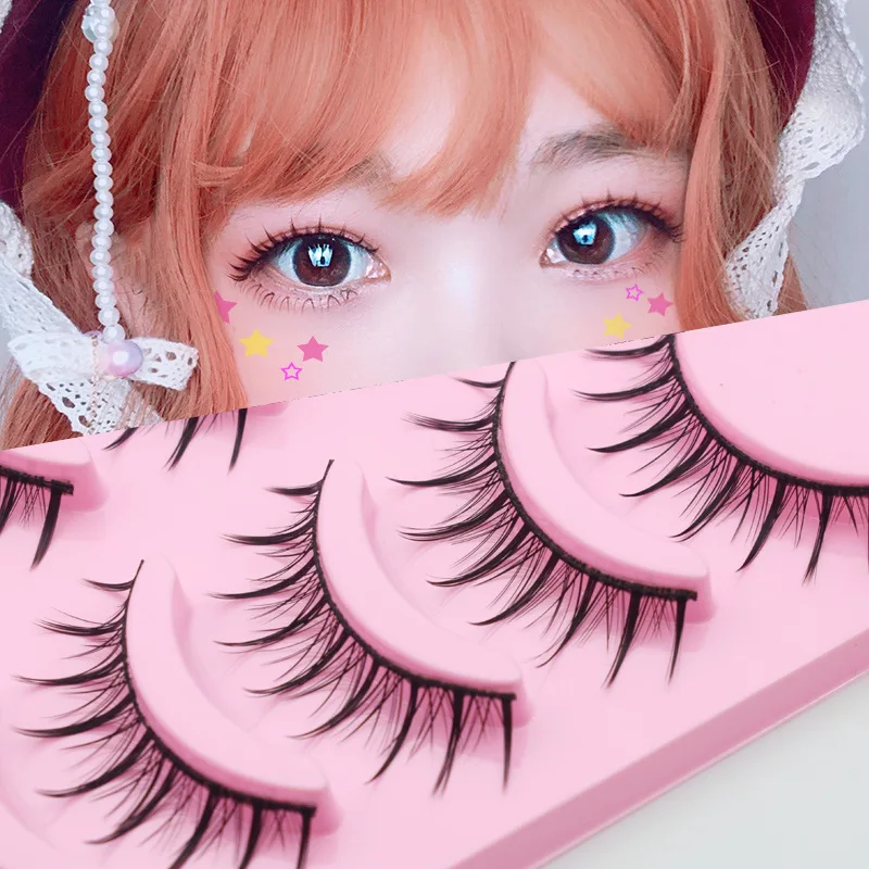 Накладные ресницы Little devil cos жесткие стебли густые волосы на верхнюю часть глаз 5