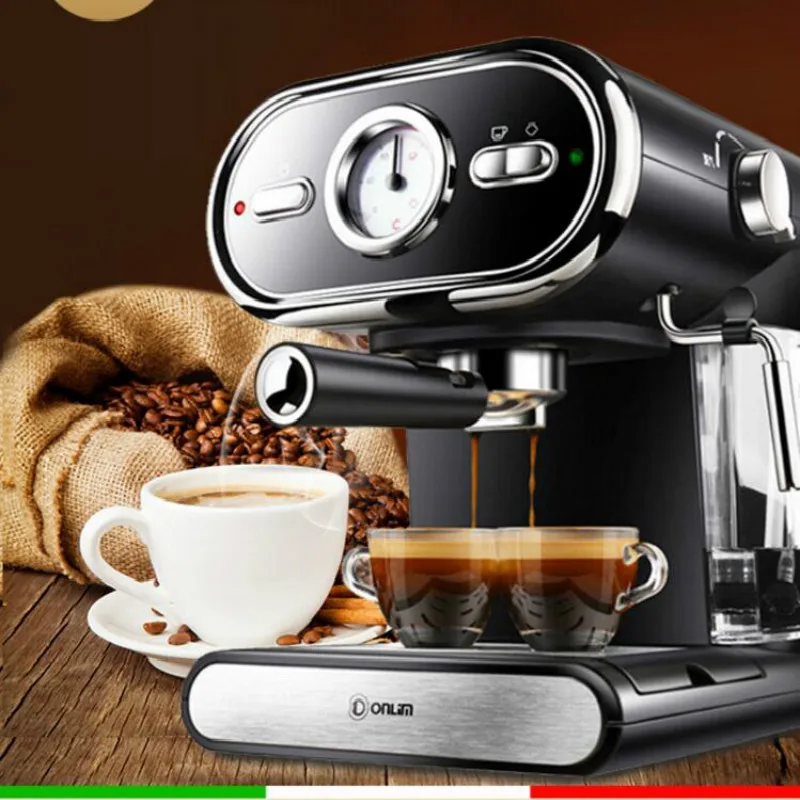 

2019 20BAR Coffee Maker Machine Espresso Cups Semiautomatic Household Visualization Milk Foam Double Temperature Control