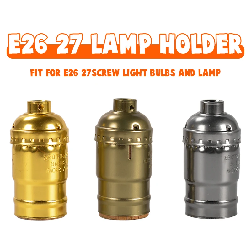 

1pc Classic Retro Edison Lamp Holder E27 E26 Lamp Socket Vintage Edison Light Holder Industrial Bulb Pendants Knob Lamp Bases