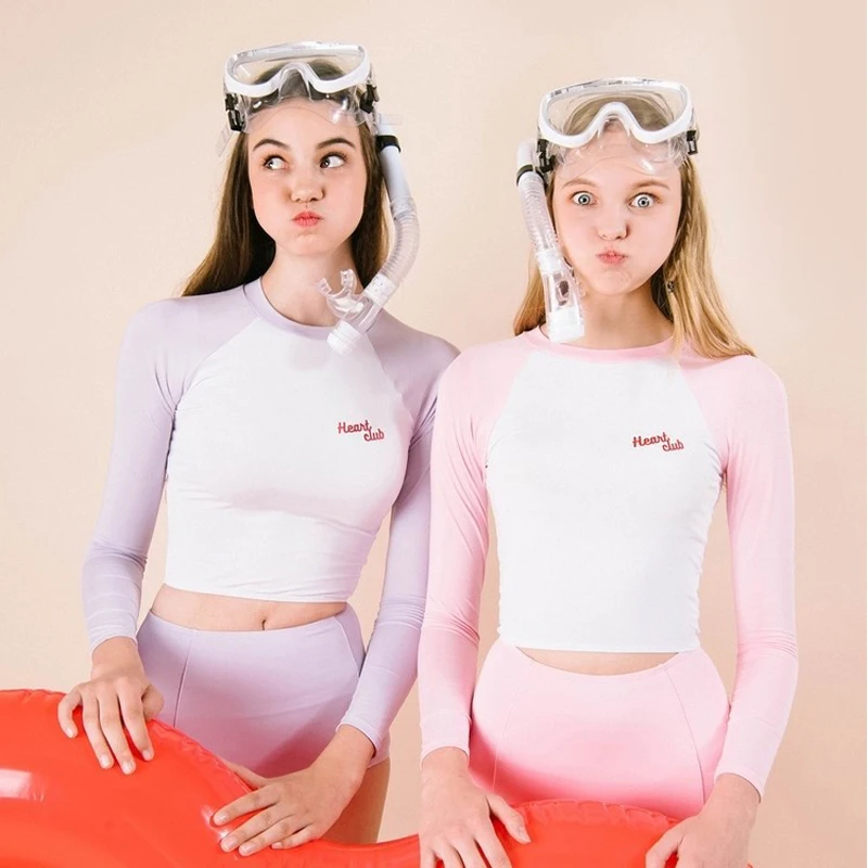 

Бикини 2021 размера плюс, женская летняя одежда, танкини, купальный костюм, новинка, длинный рукав, для дайвинга для японский в Корейском стиле...