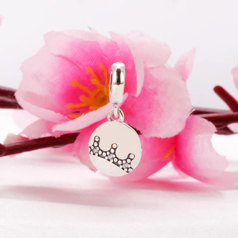 

Hot S925 Silver Pendant Crown Charm Jewelry DIY Bracelet Accessories Charm