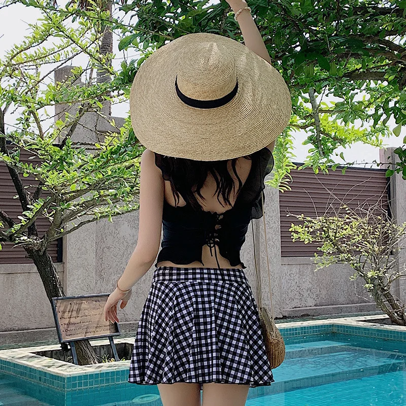 

Swimsuit Woman Bikini Girls New Tankini Women Two Pieces Swim Suits Biquini Infantil 2020 Female Ins Lovely Dress Covering