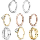 Женское серебряное кольцо со сверкающим перекрывающимся логотипом и сердцами