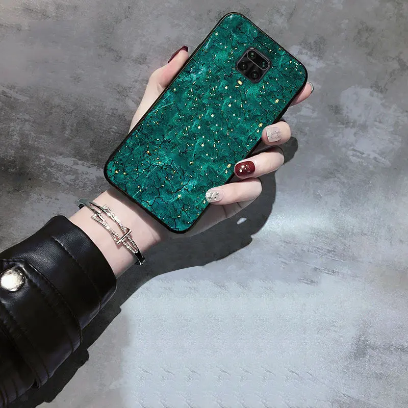 Для Xiaomi Redmi Note 9 9S 9A 9T 8Pro 8T 8A 7 7A 6 6A 10T Lite Mi11 блестящий Мраморный золотой фольгой чехол