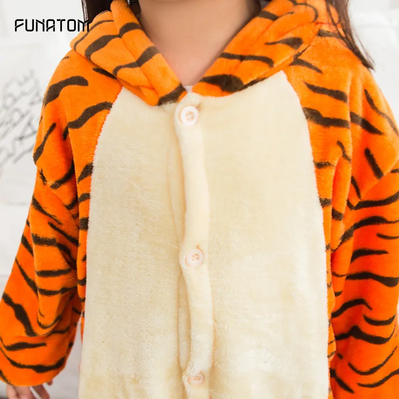 Детская Тигровая Пижама одежда для сна мальчиков и девочек пижама забавный