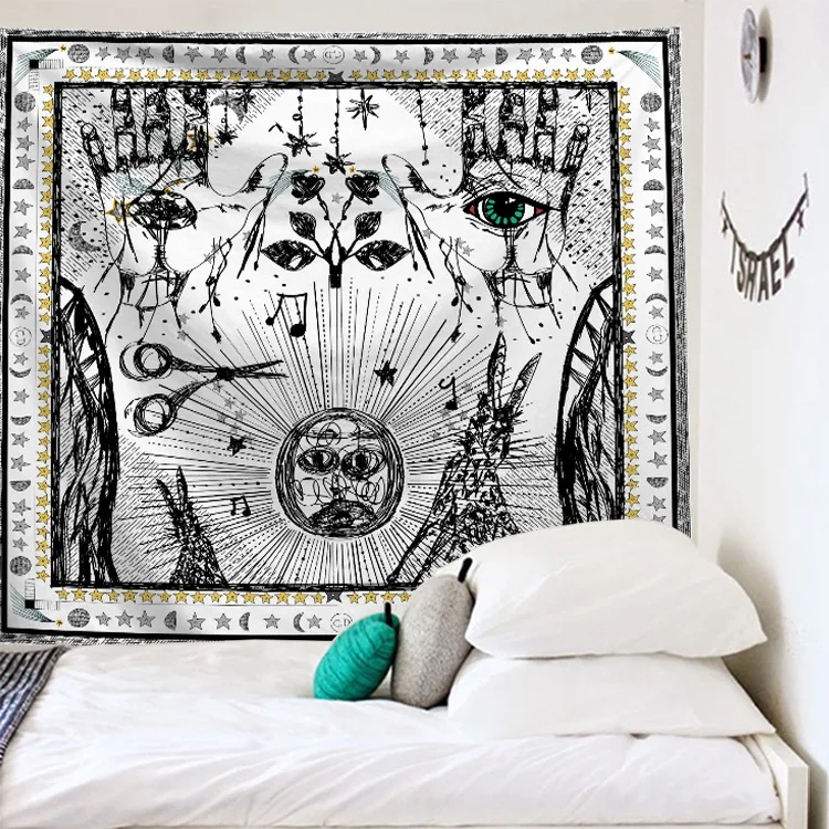 Tapestry Wall Hanging Sun Moon Tarot Carpet Psychedelic Tapiz Witchcraft Cloth India Mandala Tapestries | Дом и сад