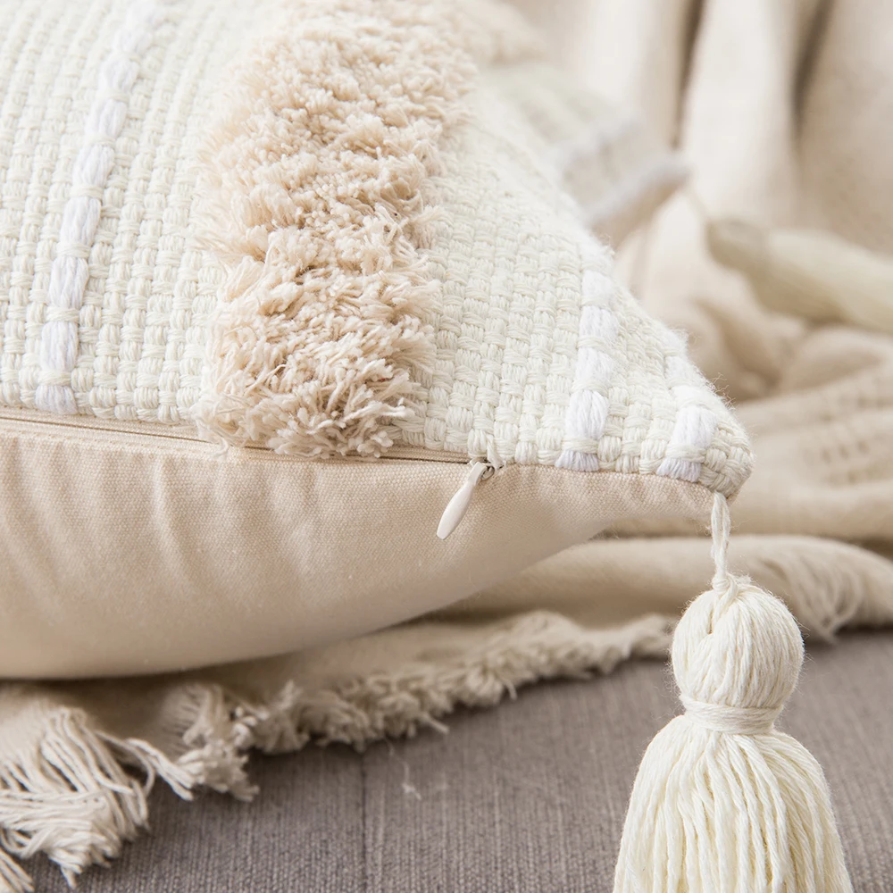 Декоративный чехол для подушки в стиле бохо искусственная кожа скандинавский