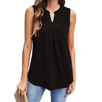 60hotwomen v neck sleeveless vest solid color loose crop top bottoming blouse