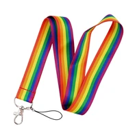 cartoon rainbow mobile phone straps keychain lanyard for keys usb id badge holder neck strap keycord webbin ribbon diy hang rope