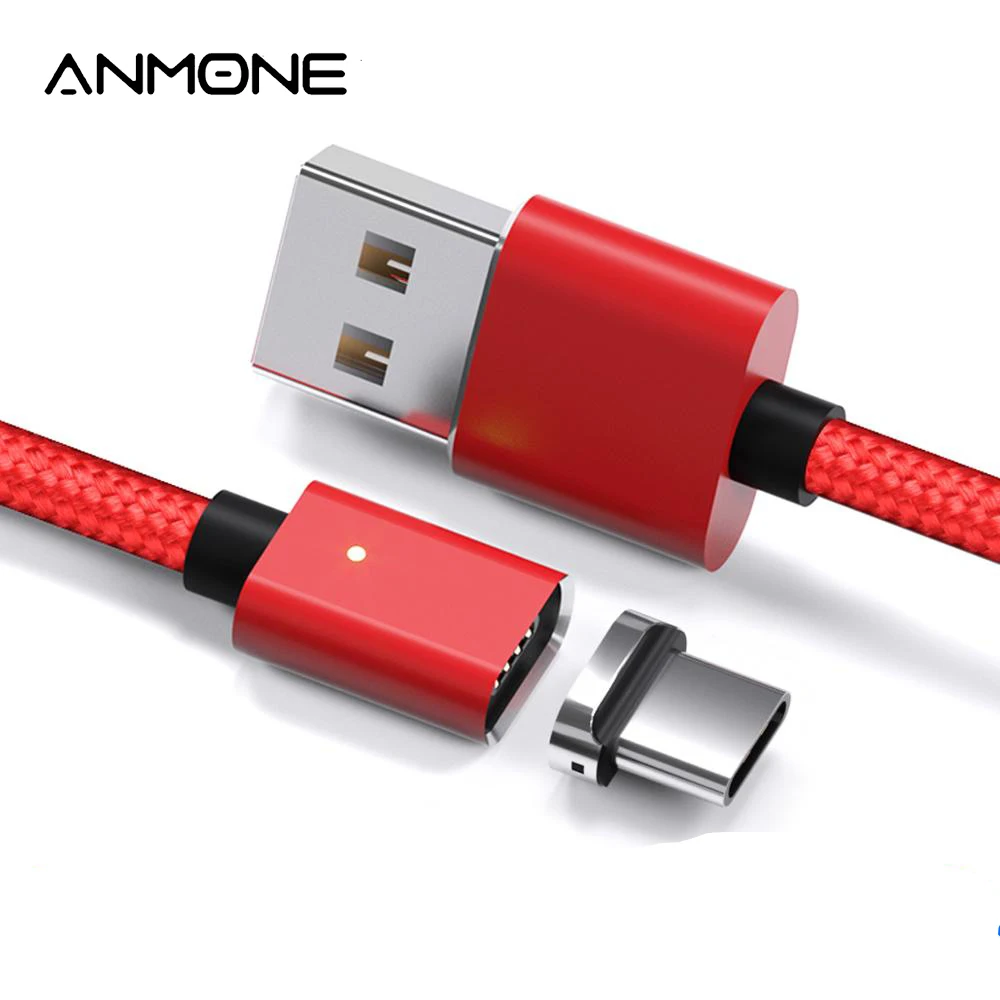 

ANMONE Magnetic Cable Micro USB Type C Cable 1m 2m Nylon Braided Quick Charge Wire Fast Phone Charger Magnet Charging Data Cord