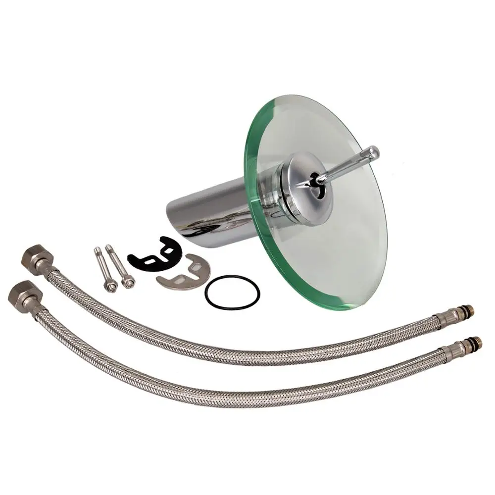 Водопад раковина смеситель кран стеклянный со стеклянным краем Ванная комната с