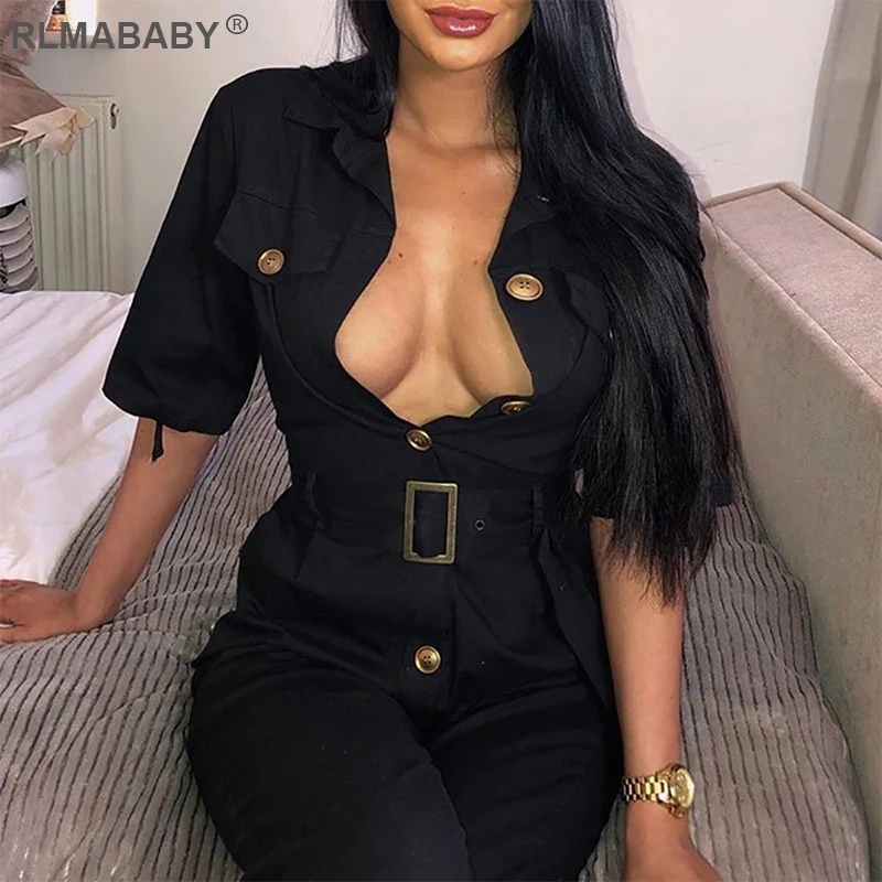 RLMABABY стиль сафари джинсовый Длинный комбинезон с отложным воротником