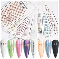 anylady 1 pcs nail art decorations stickers gradient colorful english letters solid design nail decals manicure studio