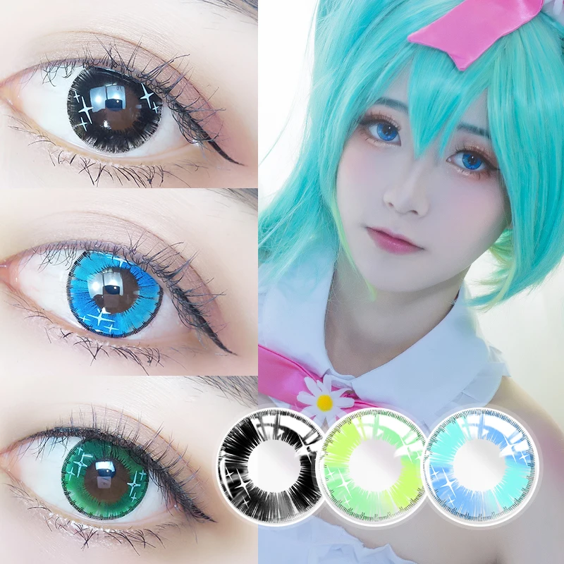 

OVOLOOK 2pcs/pair Colored Contacts Lenses For Eyes With Degree Myopia Fruit Color Lens Cosplay Beautiful Pupil Comfortable