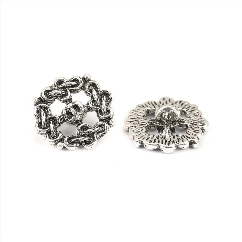 

Zinc Based Alloy Metal Sewing Shank Buttons for Kids DIY Circle Ring Celtic Knot Carved Garment Accessories 17mm Dia., 10 PCs