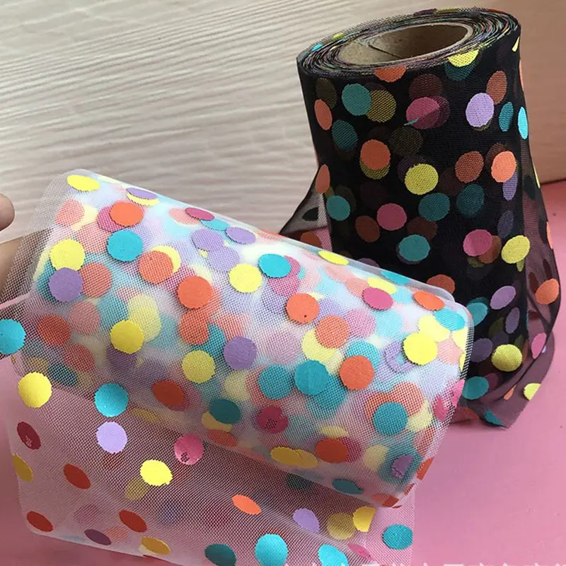 20 meters/lot Width 12cm Black White Dot Grosgrain Satin Ribbon DIY Handmade Arts Decorative Crafts Hair Bow Sewing Accessories | Дом и сад