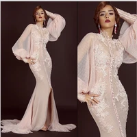 %d9%81%d8%b3%d8%aa%d8%a7%d9%86 %d8%b3%d9%87%d8%b1%d8%a9 fashion mermaid long evening with lace appliqued long sleeves pink kaftan dubai muslim mother of the bride dresses