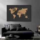 Карта мира холст постер картина ретро настенное искусство Атлас плакаты и принты картины комната Гостиная Кабинет Украшение Дома