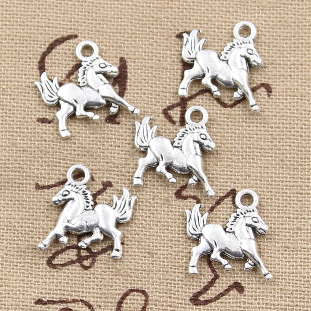 

15pcs Charms Steed Horse 19x15mm Antique Bronze Silver Color Plated Pendants Making DIY Handmade Tibetan Bronze Finding Jewelry
