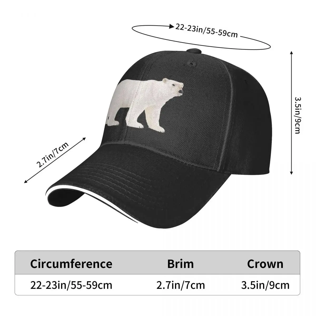 

Unisex Cotton Cap For Women Men Gorgeously Polar Bear Fashion Baseball Cap Adjustable Outdoor Streetwear Hat