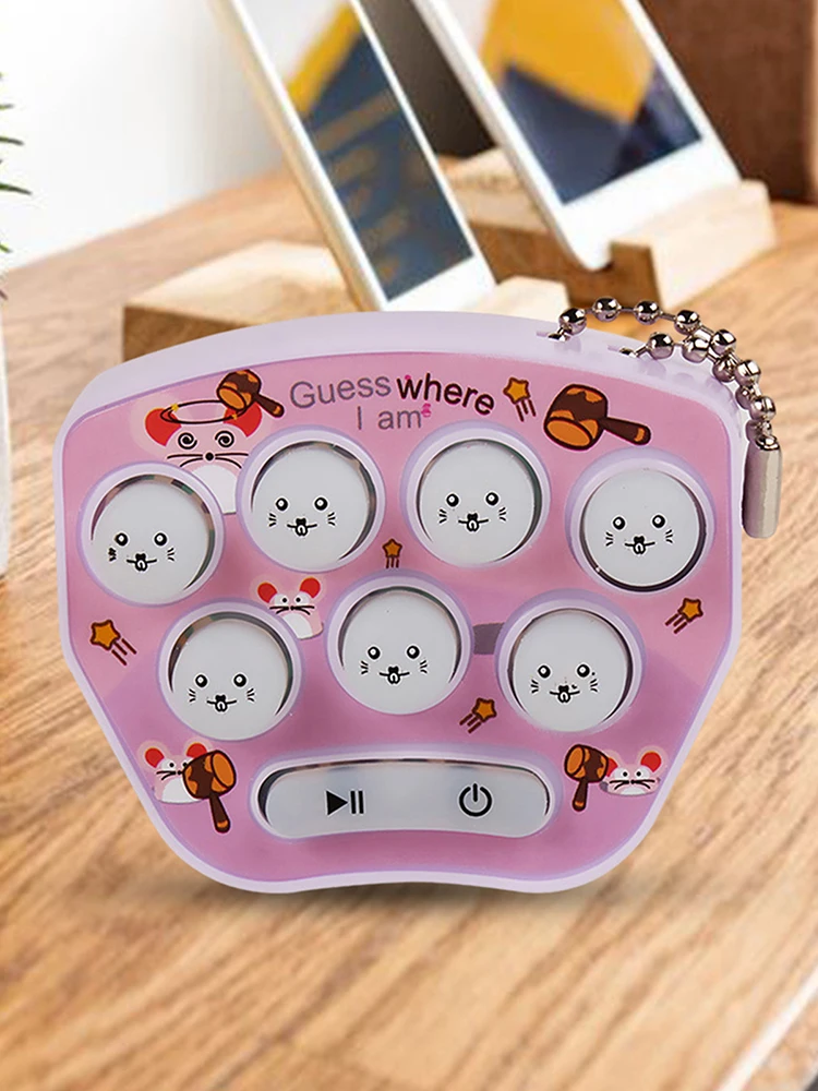 

Hamster Game Machine Hand-Held Mini Key Chain Pendant Toy Cute Cartoon Soothing Toys Promote Baby's Brain Development gently