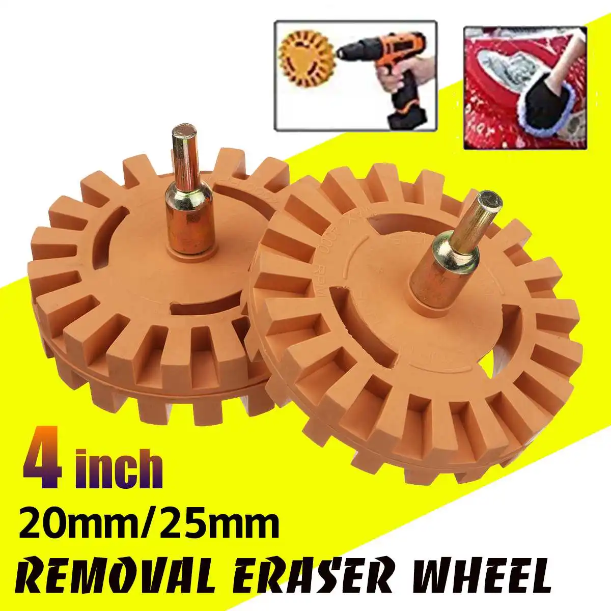 

4 Inch Rubber Eraser Wheel Adapter For Remove Car Glue Adhesive Sticker Pinstripe Decal Graphic Auto Repair Paint Tool