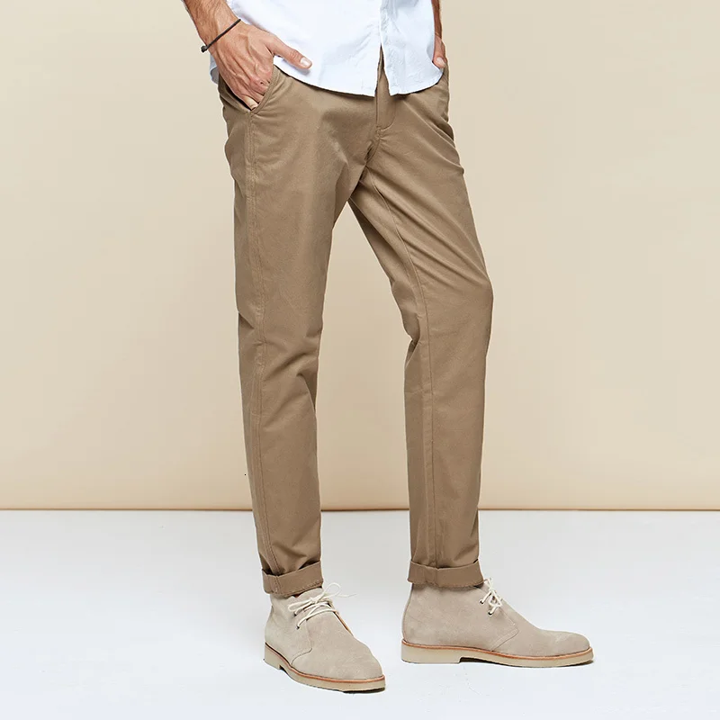 Брюки KUEGOU мужские черные повседневные хлопковые длинные в винтажном Корейском