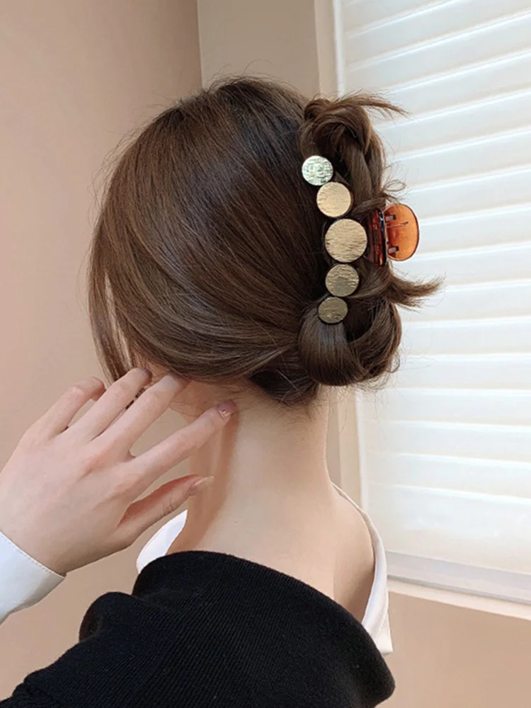 

Metal Barrettes Back Head Female Large Hair Jaw Clip Shark Clip Korean Elegant Graceful Clip Hairware Hairpin
