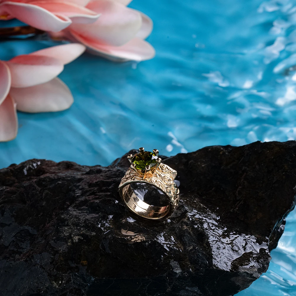 

New Design Hawaiian Copper Ring Polynesian Samoa Purple CZ Stone Couple Finger Rings Romantic Zircon Wholesale Jewelry for Women