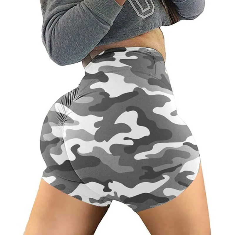 

Женские спортивные шорты для бега, леггинсы, камуфляжные эластичные брюки, шорты для бега, одежда для фитнеса, шорты для бега и тренировок