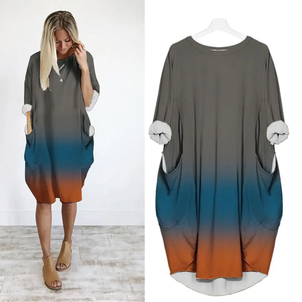 Новинка 2020 весенне осеннее Повседневное платье для женщин размера плюс