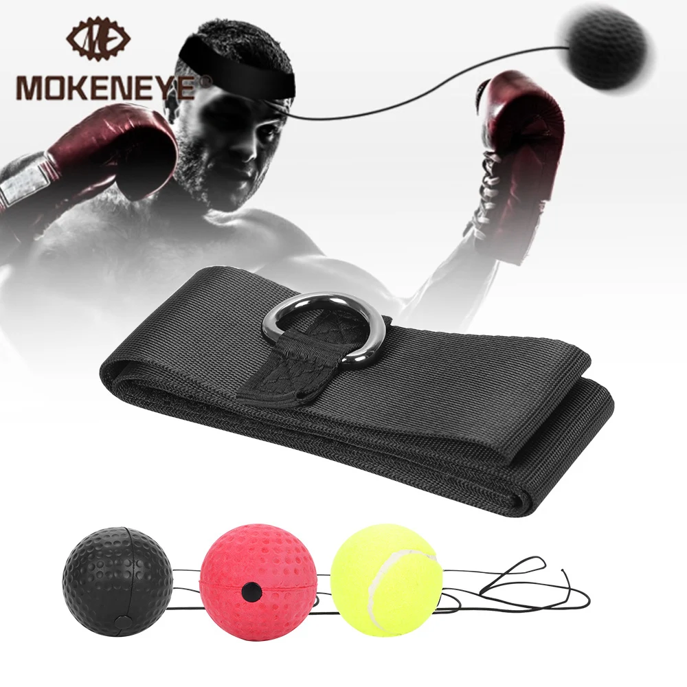 Бокс мяч для тренировки реакции комплект: повязка на голову из резины и