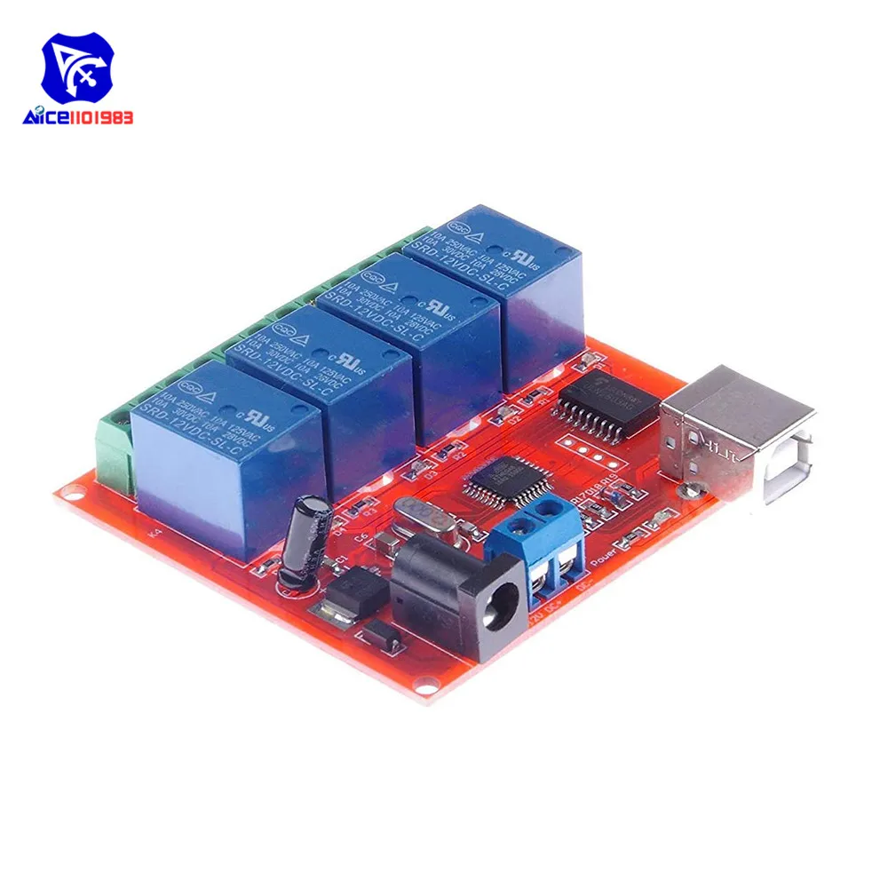 Diymore 4 канала DC 12V USB компьютера Управление переключатель диск ULN2803 чипы триггерный