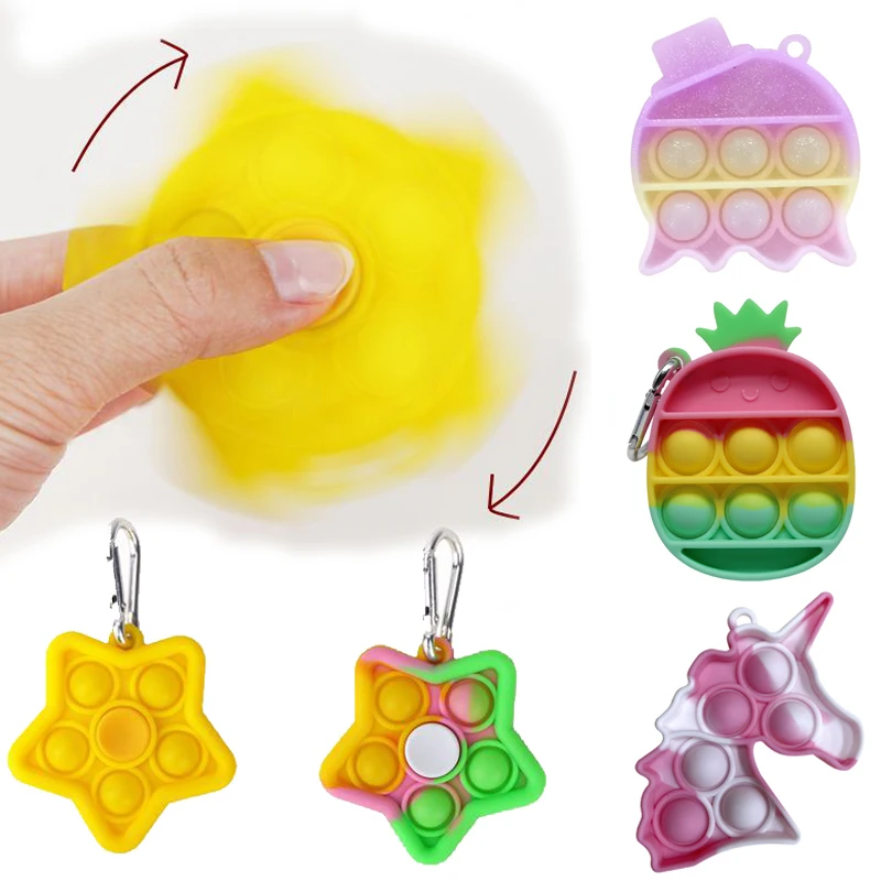 Недорогой брелок для ключей фиджет-игрушки поворотная звезда Снятие напряжения