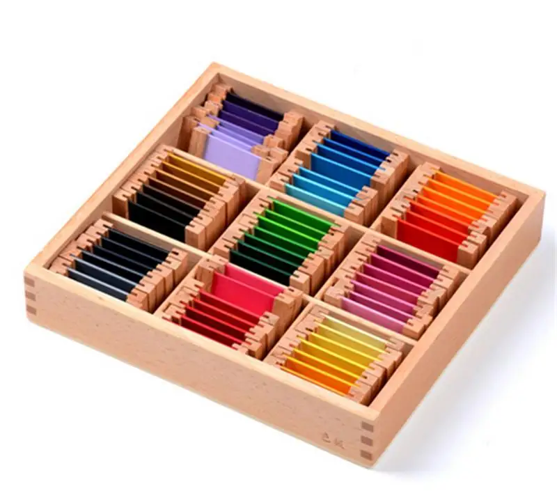 Деревянная детская игрушка Монтессори деревянная цветная коробка для планшета