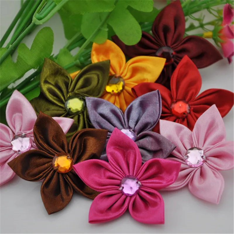 

20pcs Ribbon Flower Appliques Bauhinia wedding decoration craft B034