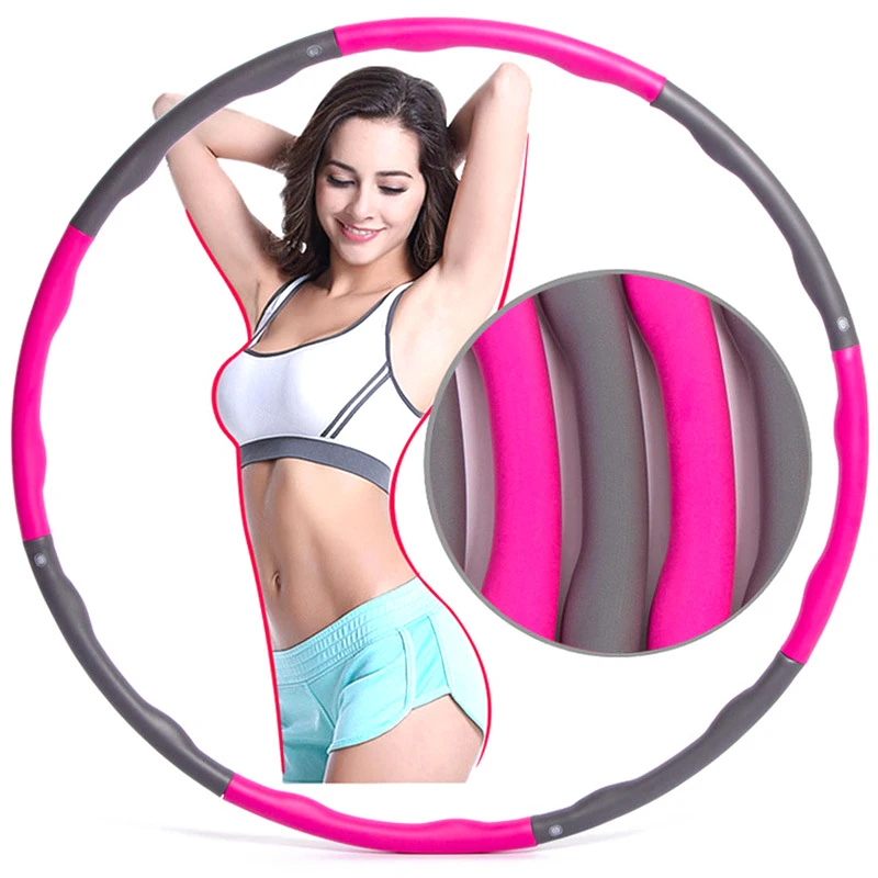 

7/8 Parts Sport Hoop Detachable Weighted Fitness Install Massage Exercise Thin Waist Hoop Workout Slimming For Children