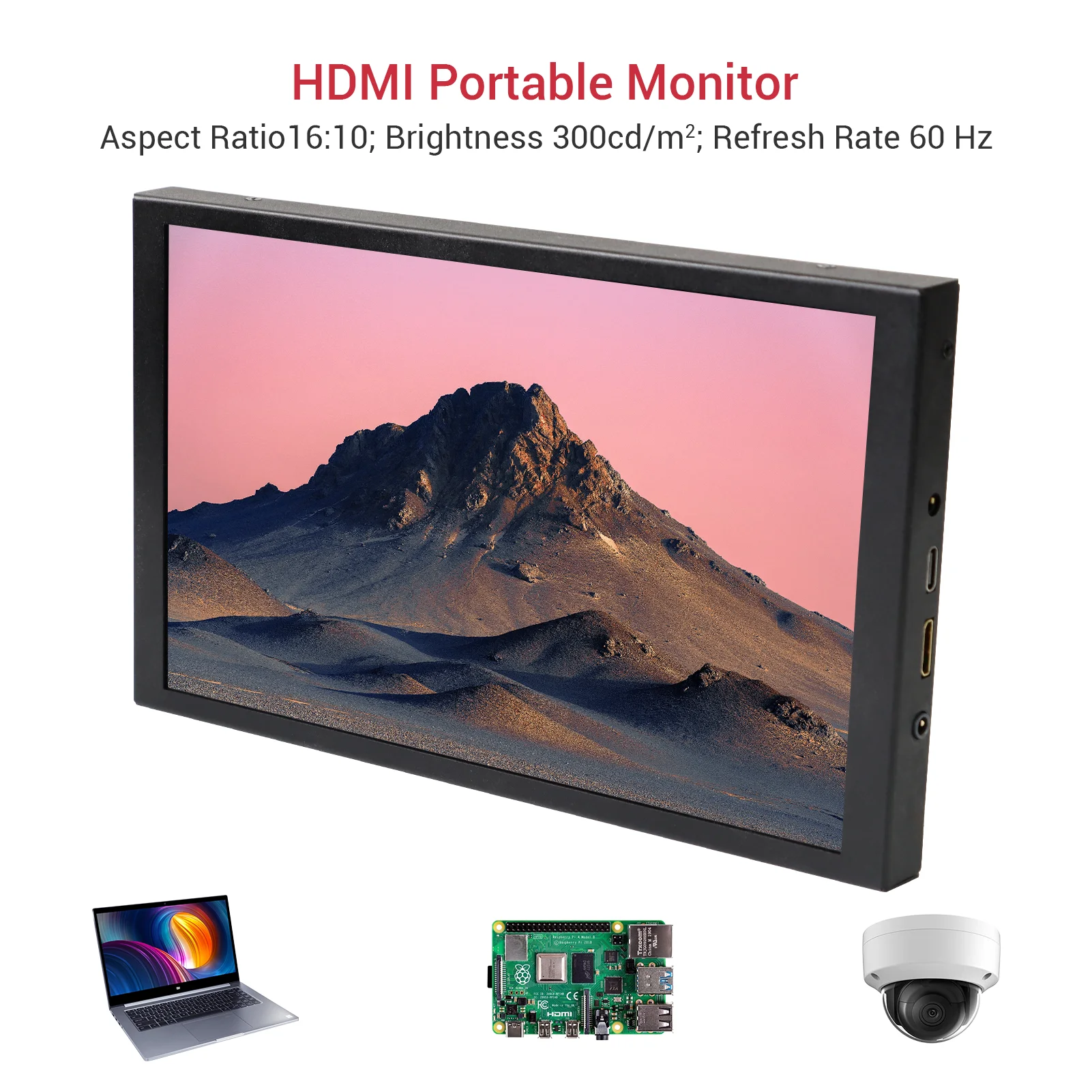 8 дюймовый монитор с сенсорным экраном HDMI Портативный ЖК-дисплей 1280x800 встроенный