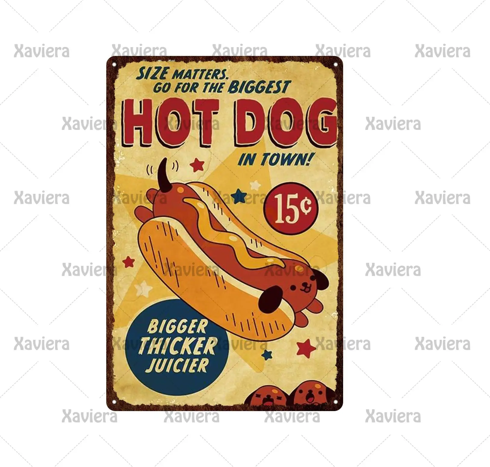 

Hot Dog Barbecue Metal Plaque Vintage Metal Tin Sign Teacup Cake Courtyard Garden Kitchen Decoration Dad's Barbecue Retro Poster
