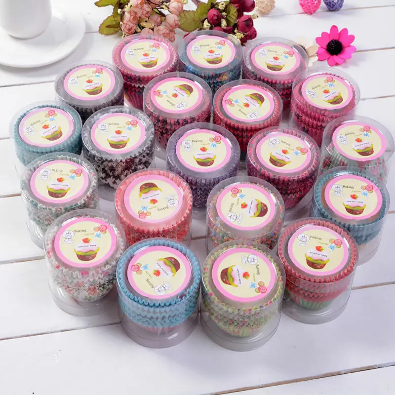 100 шт./компл. бумажные чашки для выпечки маленьких тортов случайные цвета формы