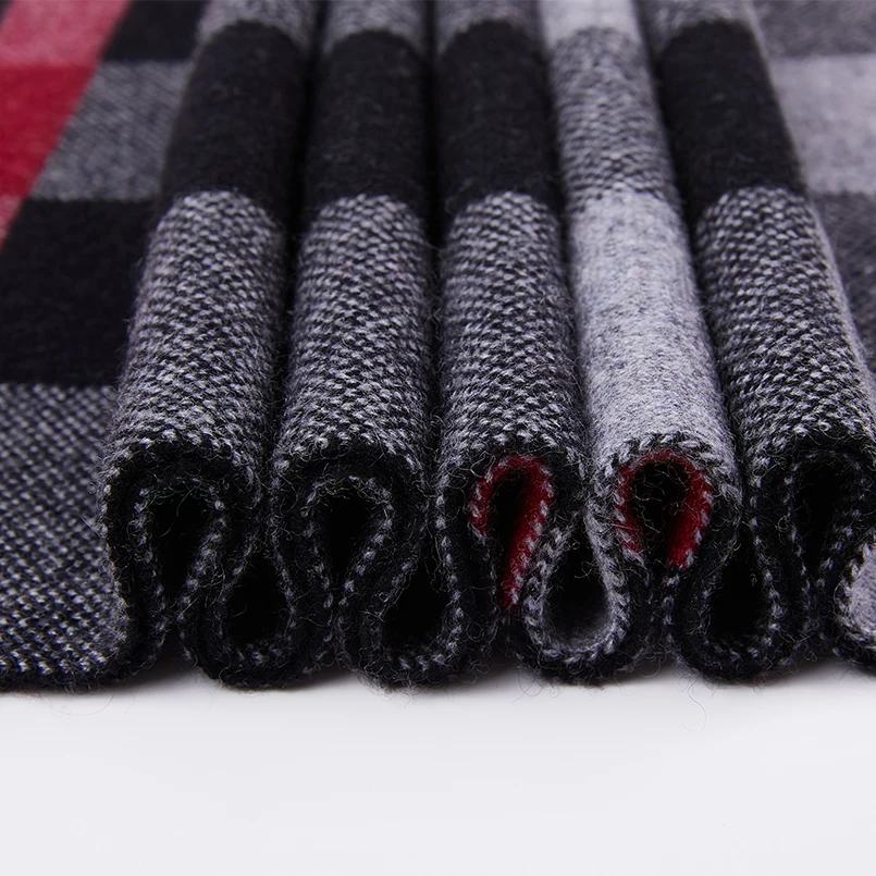 NEW Fashion Men Scarfs Lattice Striped Wool Scarf Black Khaki Winter Man Cashmere Scarf Business Casual Gift Scarf High Quality