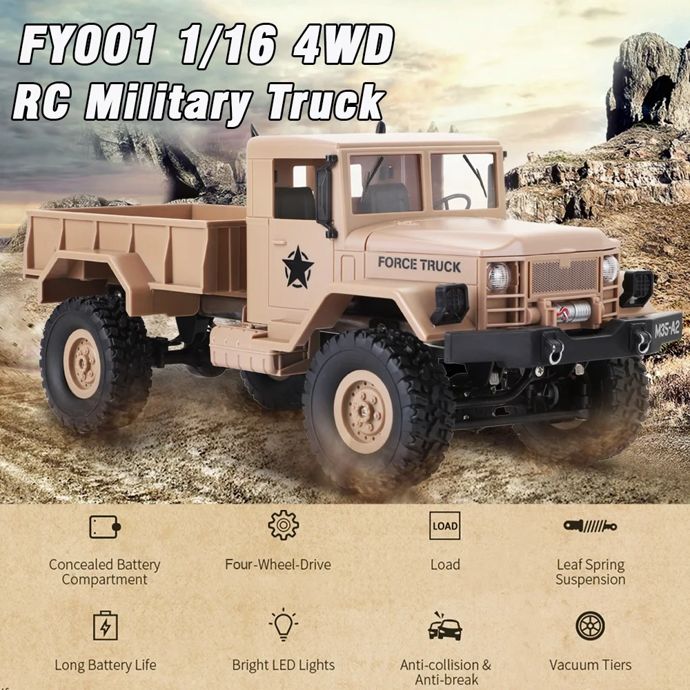 1/16 2 4 GHz 4WD 3000G нагрузка военный грузовик внедорожный RC Гусеничный светодиодный