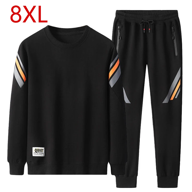 Спортивный костюм для мужчин свободные костюмы фитнеса и бега большие размеры 8XL