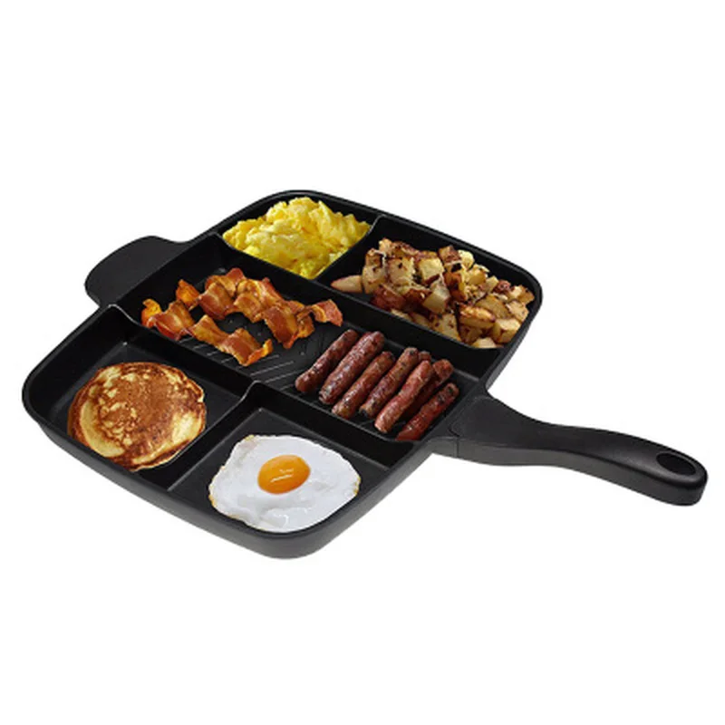 Kitchen Pot 15 Inches Non-stick Frying Pan 5 In 1 Fry Divided Grill for All-in-One Cooked Breakfast Oven Meal | Дом и сад