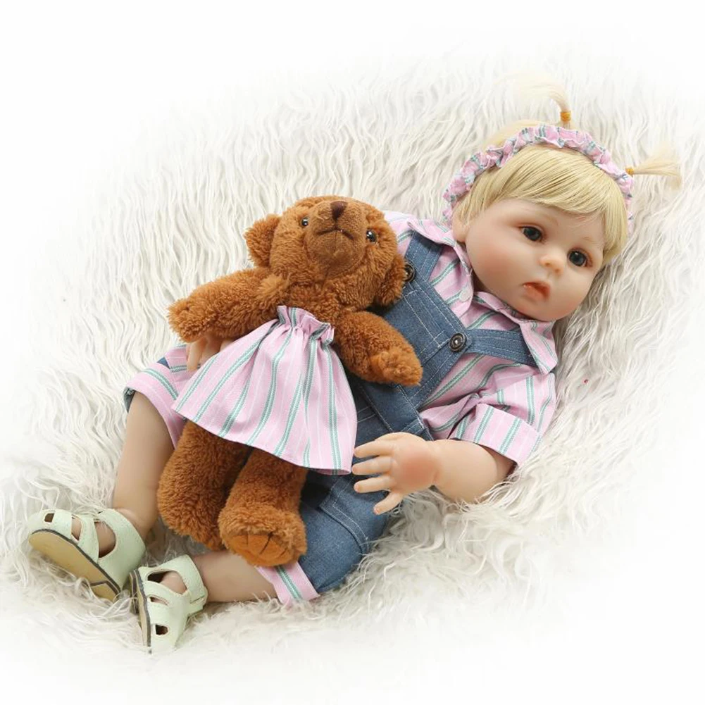 

Cute Reborn Toy Baby Vinyl Simulation Lifelike Doll Kids Babies Early Education Learning Training Supplies Gifts