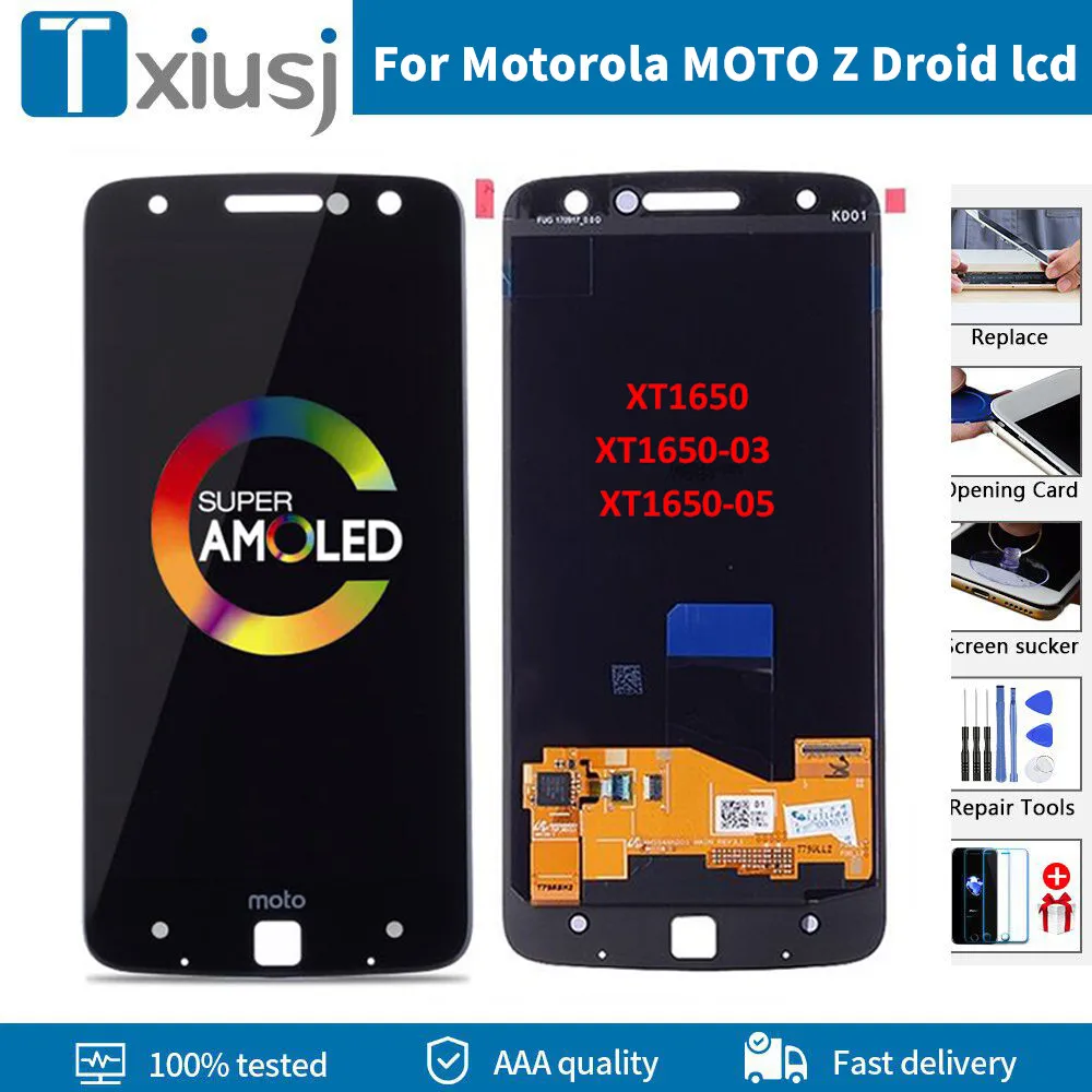 ЖК-дисплей 5 дюйма для Motorola MOTO Z Droid дисплей XT1650 XT1650-03 с сенсорным экраном и